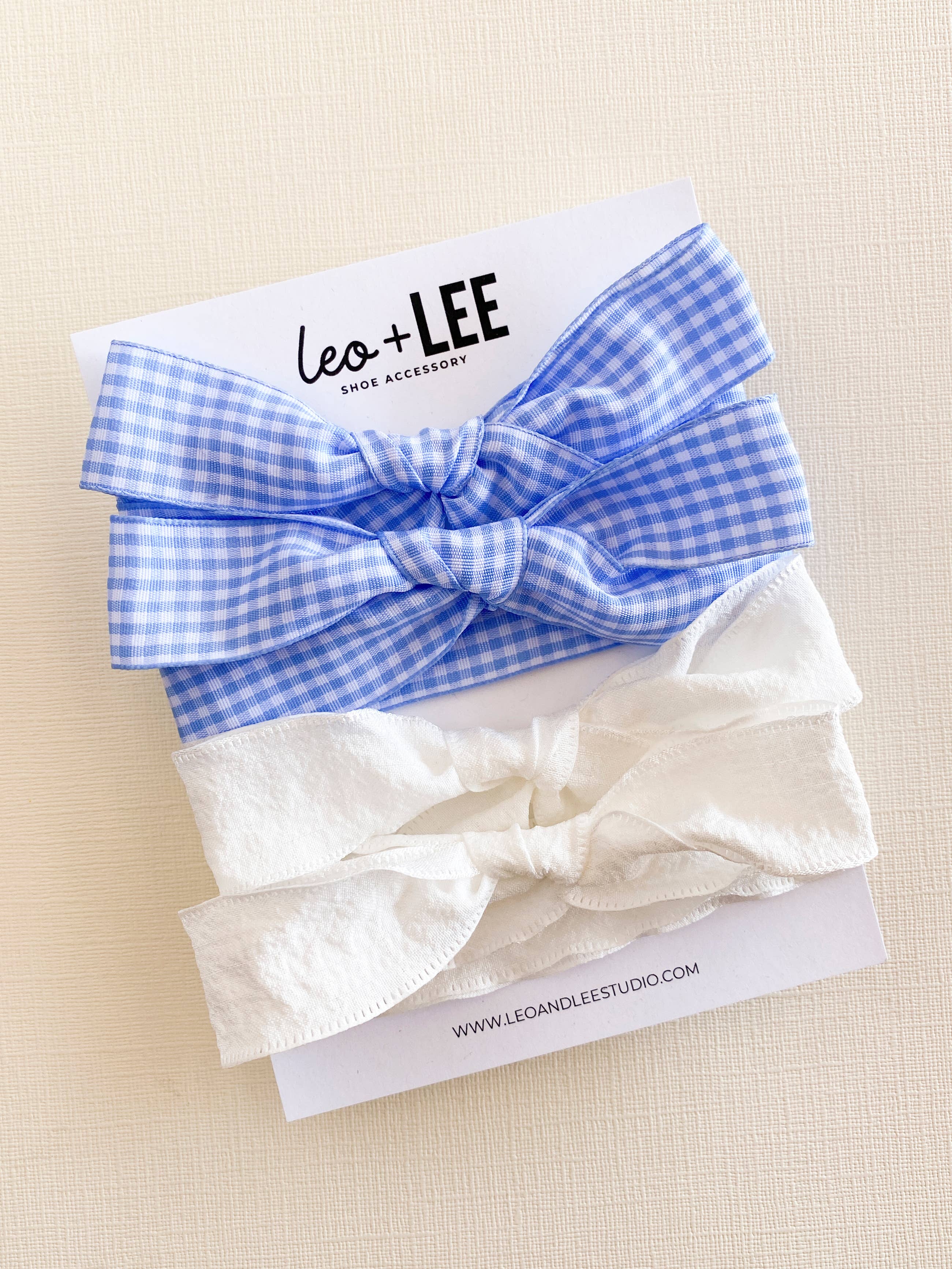 Leo & Lee Studio - Wholesale Shoelaces - Women's -  Gingham Shoe Lace Sets– Ribbon Bow Shoe Accessories19