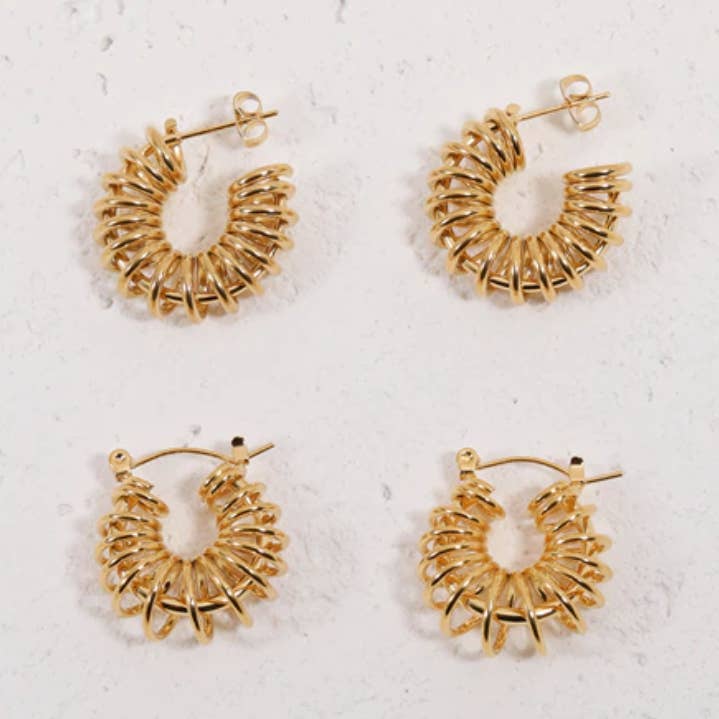 Zotia - Wire Wrapped Hollowed Hoop Earrings 2 Designs for wholesale by MeloMelo