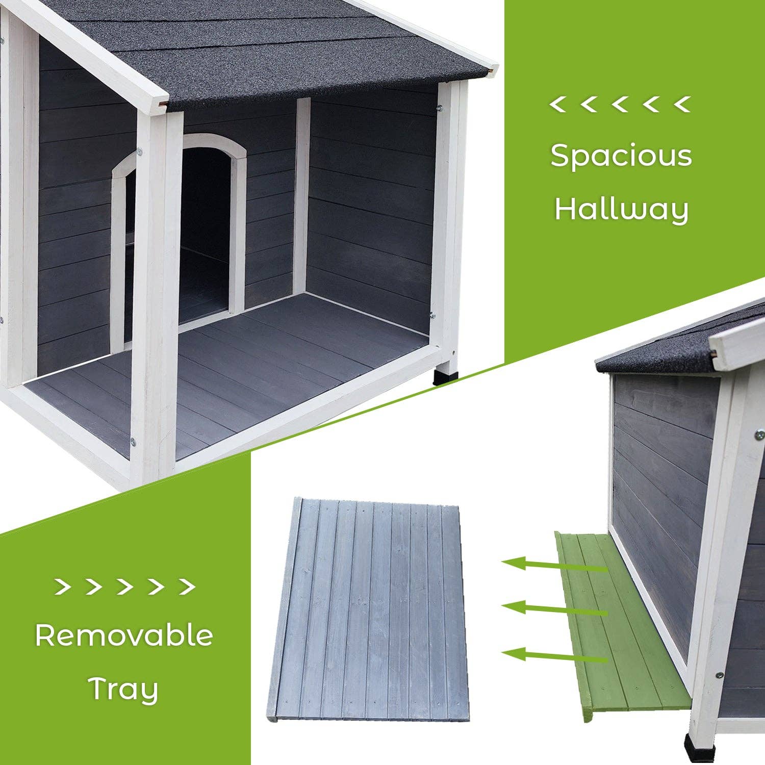 39F Inc. - Wholesale Pet Play Tunnel - Dog - Outdoor Wooden Dog House – Waterproof & Windproof, Gray5