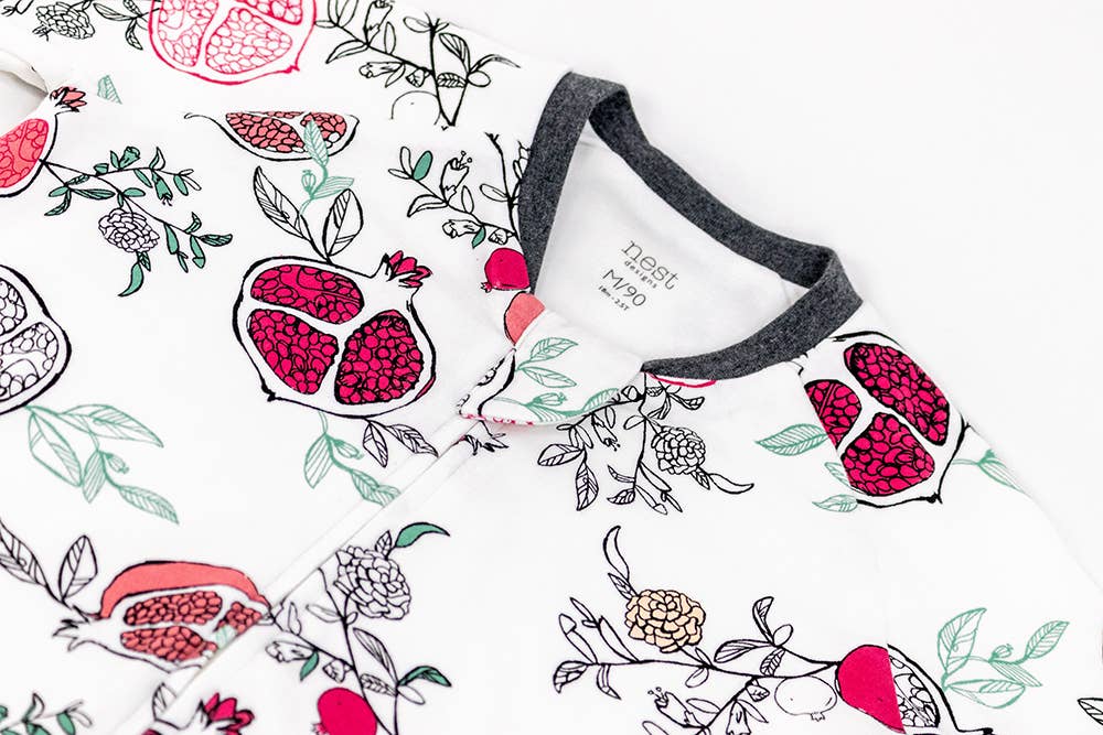 Nest Designs - Wholesale Sleepsuit - Baby - 1.0 TOG Organic Long Sleeve Sleep Suit - Pom Pom1