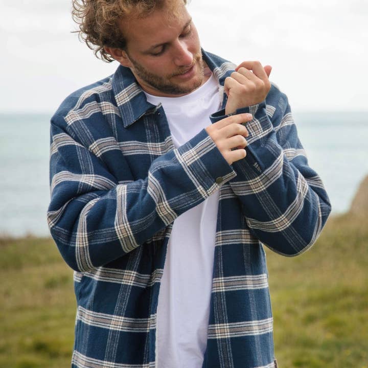 Tiefsee-Plaid Ridge Sherpa-gefütterte Flanelljacke für den Großhandel auf Faire