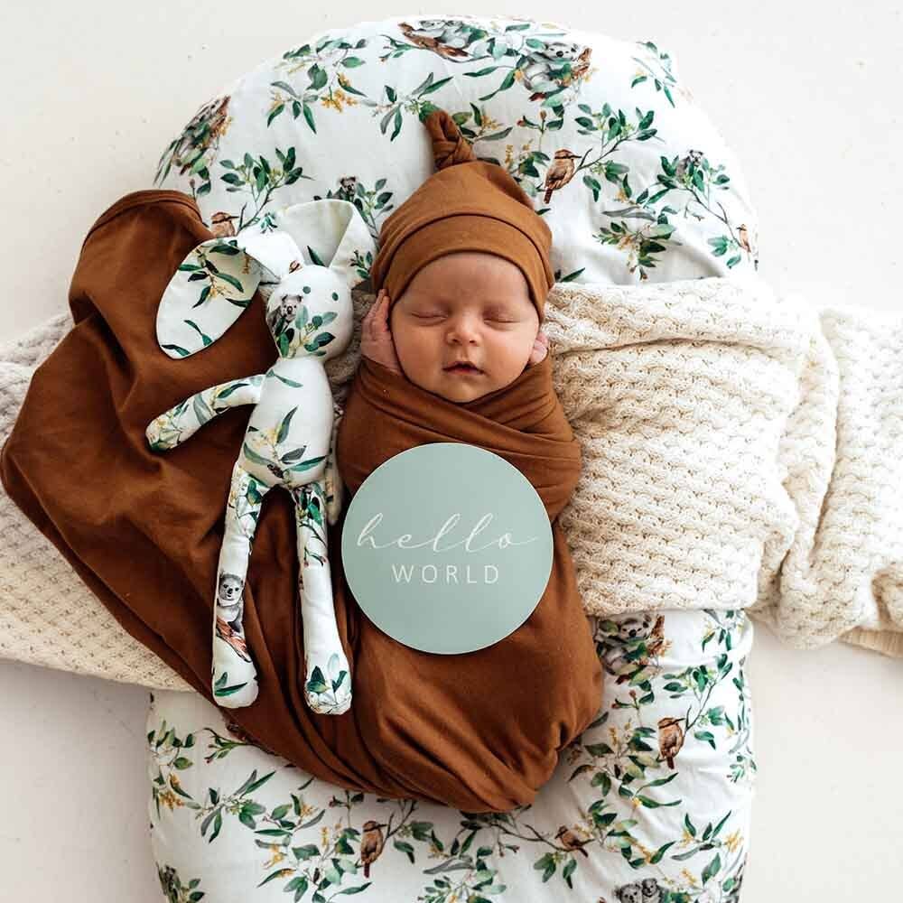 Snuggle Hunny - Wholesale Swaddle Set - Baby - Bronze Baby Jersey Wrap & Beanie Set6