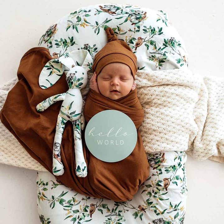 Snuggle Hunny - Wholesale Swaddle Set - Baby - Bronze Baby Jersey Wrap & Beanie Set6