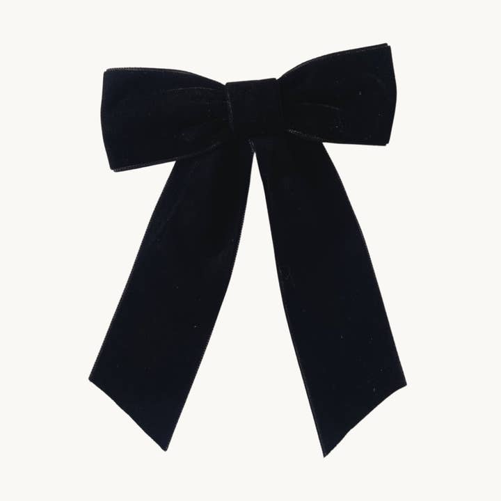 Women's Wide Velvet Hair Bow Clip for wholesale by Tayla Tayla