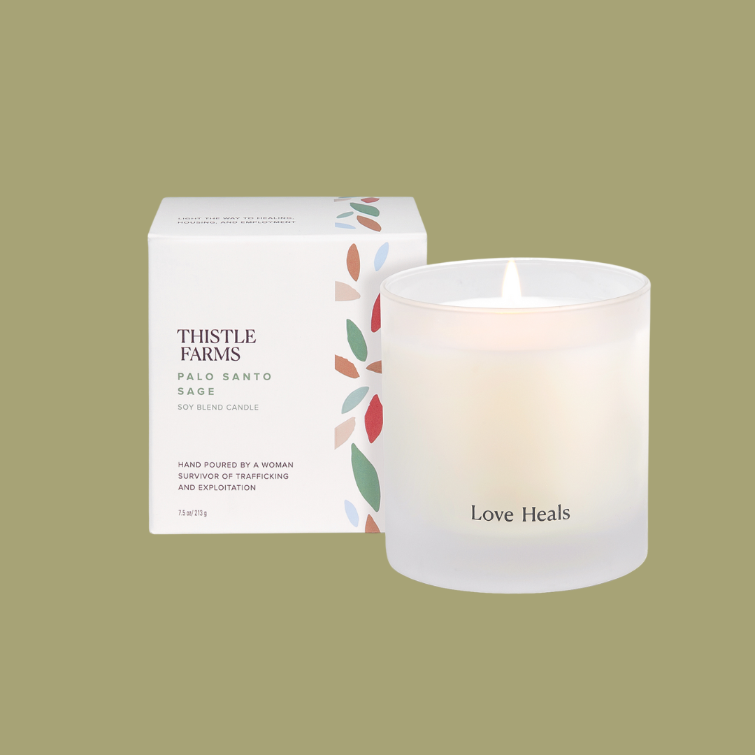 Thistle Farms - Wholesale Jar/Filled Candle - Palo Santo Sage Soy Candle Love Heals Collection0