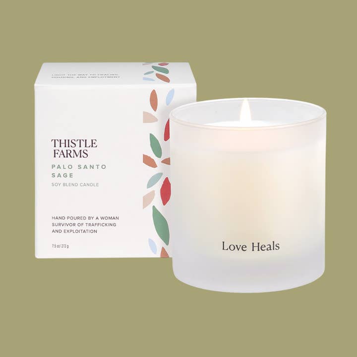 Thistle Farms - Wholesale Jar/Filled Candle - Palo Santo Sage Soy Candle Love Heals Collection0