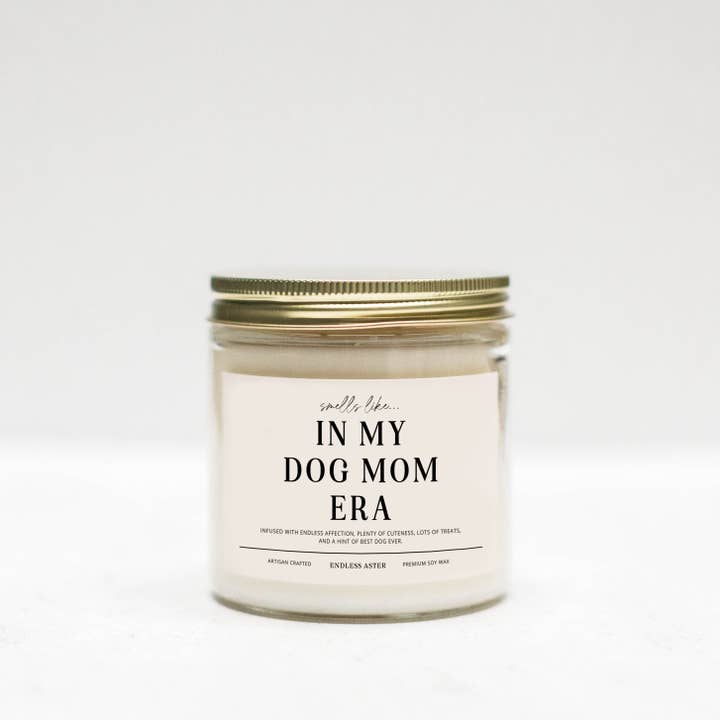 In My Dog Mom Era - 8, 16 oz Soy Wax Jar Candle, Puppy, Pet for wholesale by Endless Aster