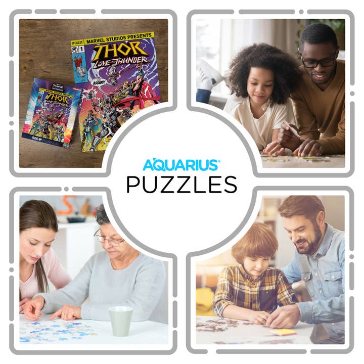 AQUARIUS, GAMAGO, ICUP, & ROCK SAWS by NMR Brands - Wholesale Puzzle - Adult - Marvel Thor Love & Thunder Comic 500 Piece Jigsaw Puzzle