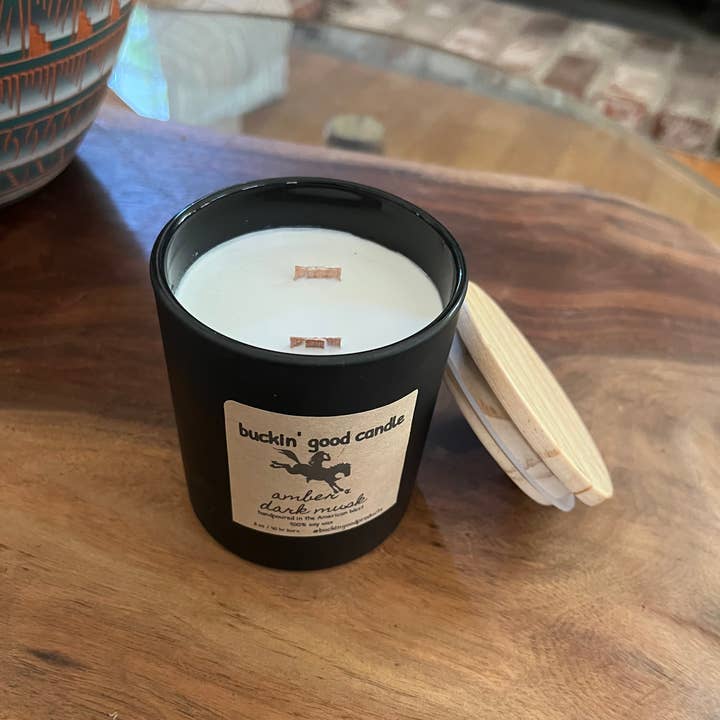 buckin’ good products - Wholesale Jar/Filled Candle - Candle Amber + Dark Musk Ceramic (western decor)1