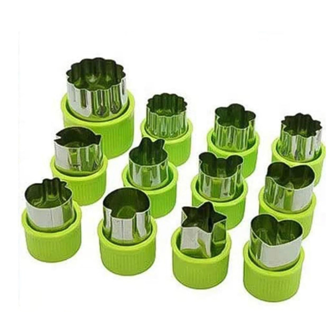 Mum Made Yum - Wholesale Kitchen Tool/Gadget - Fruit & Veggie Cutters - Green - 12 Piece Set3