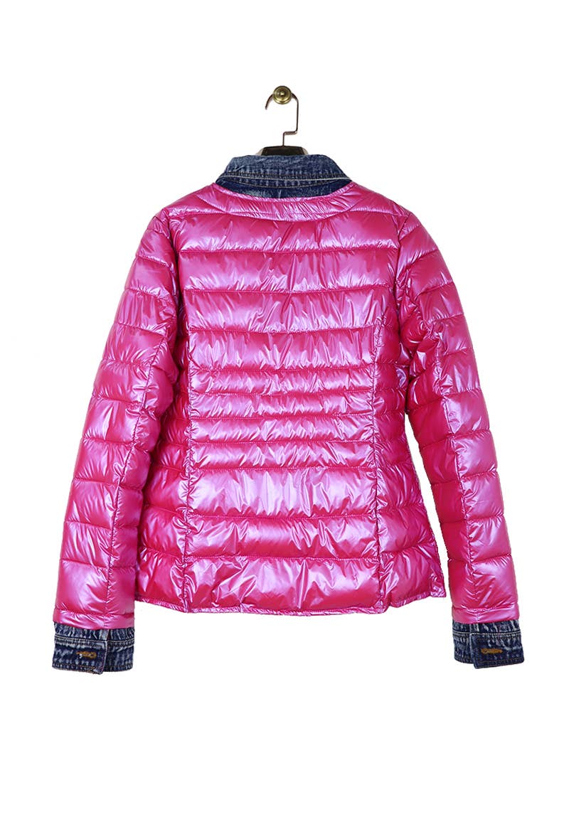 Attrait Paris - Wholesale Pufferjack - Dames - Kenza metalen jeansjack van twee materialen65