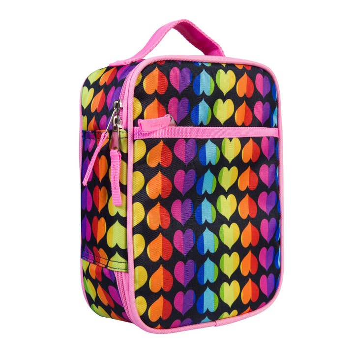 Rainbow Hearts Recycled Eco Lunch Bag for wholesale by Wildkin