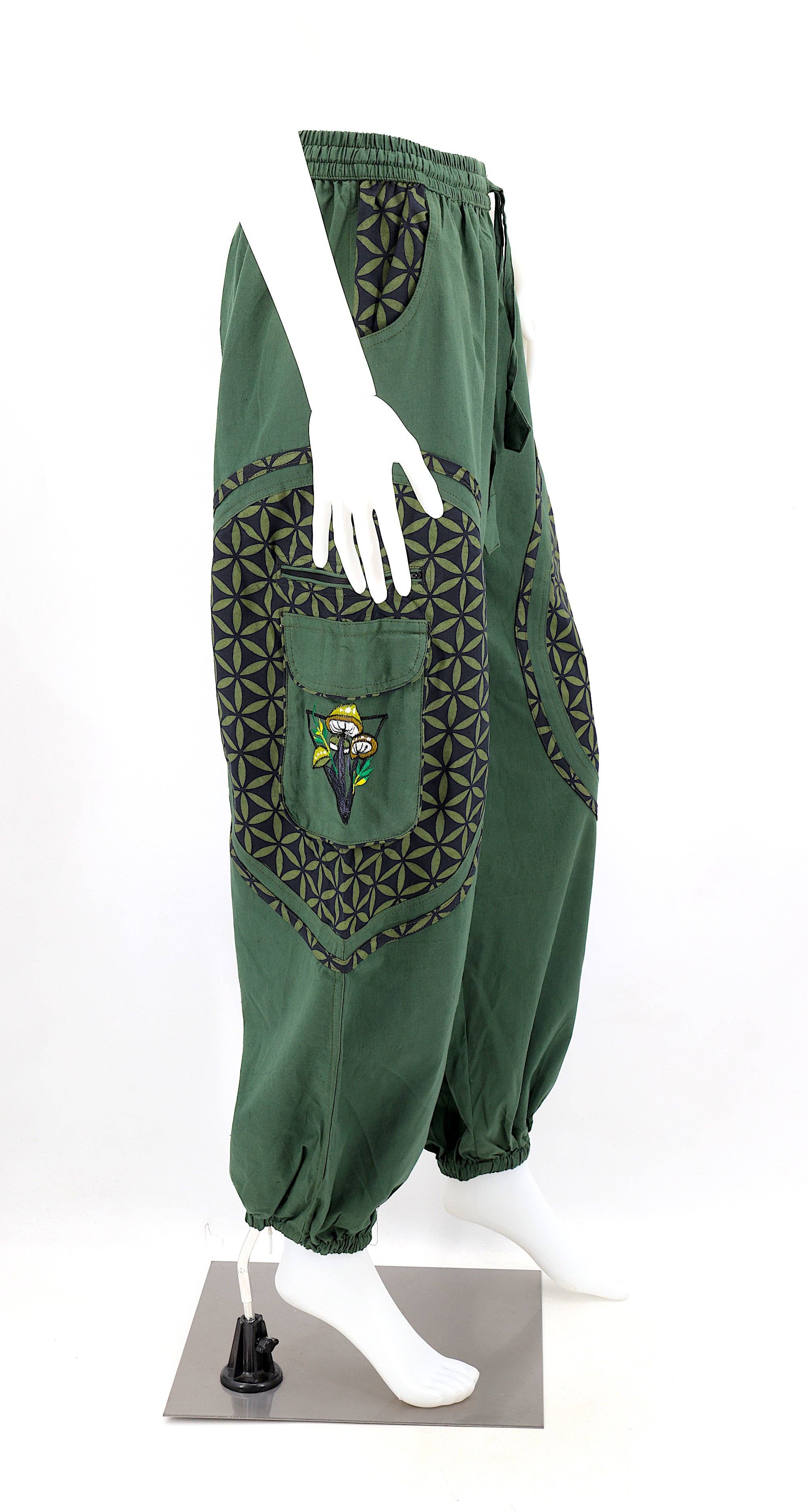 Himalaya Handmade - Wholesale Pants - Women's - Cotton Hippie Handmade Harem Mushroom Embroidered Bohemian Pants38