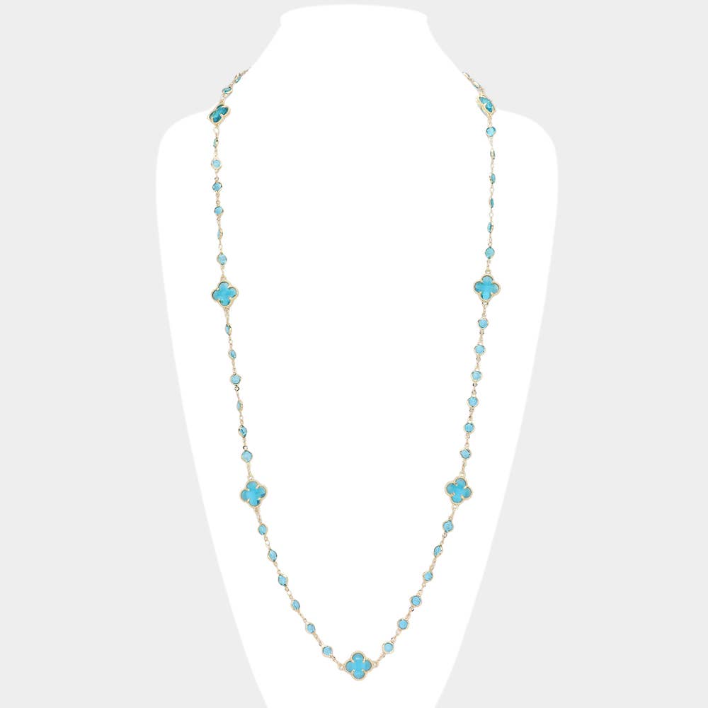 Sensibling Corp. - Wholesale Pendant/Charm Necklace - Quatrefoil Station Long Necklace3