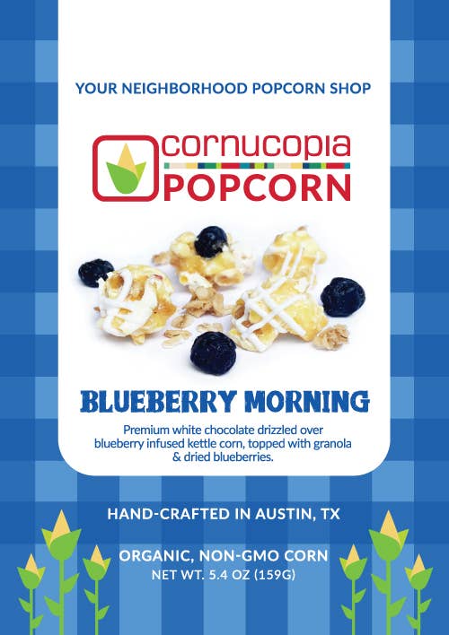 Cornucopia Popcorn - Wholesale Popcorn - NEW! Blueberry Morning Signature Bag- 10pk- Spring Flavor1