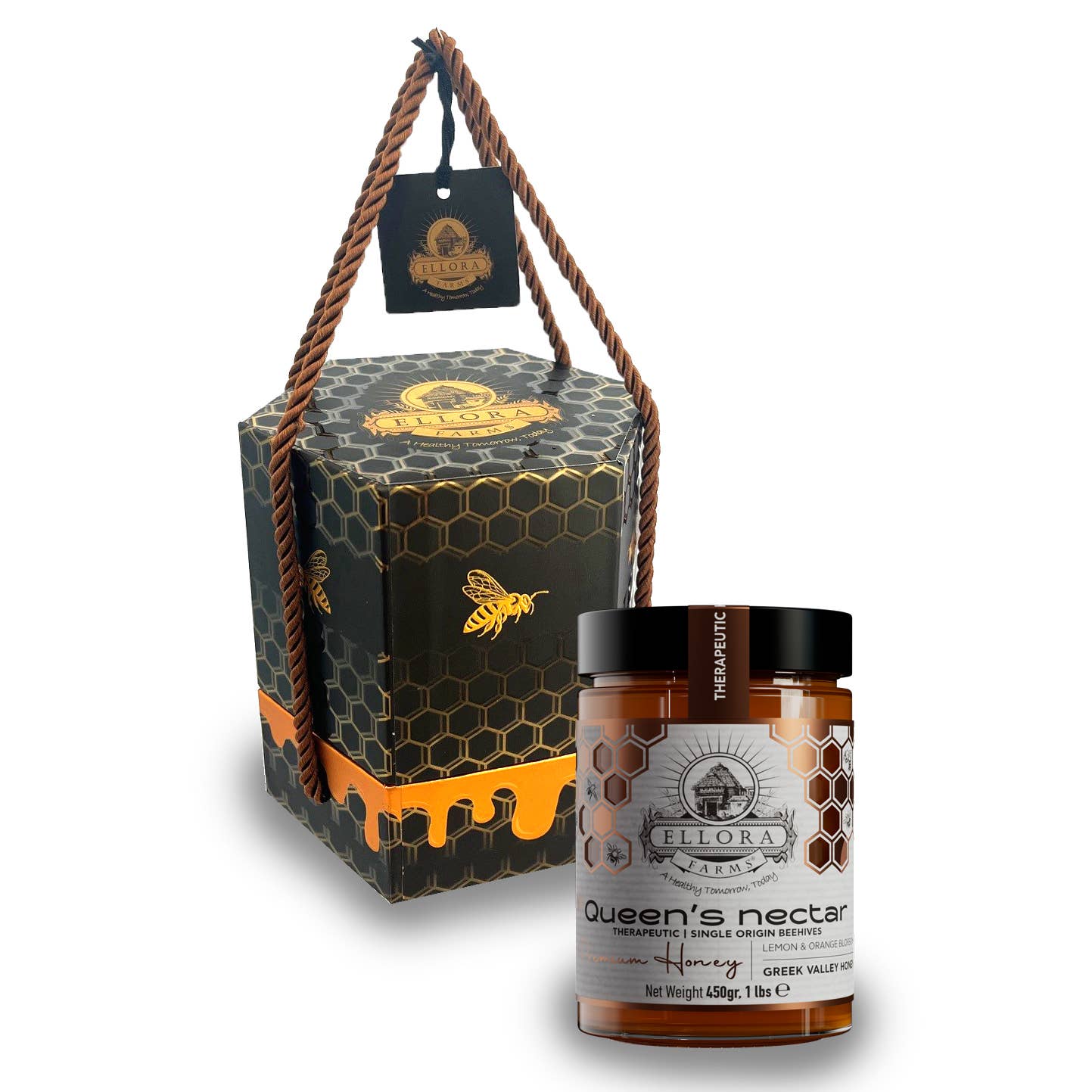 ELLORA FARMS - Wholesale Honey - Greek Honey, Queens Nectar, Lemon Orange Blossom, POT, 450g3