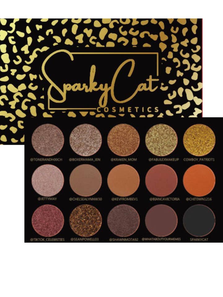 The Sparks Eye Shadow (aka The Tiktok Palette) for wholesale by SparkyCat Cosmetics