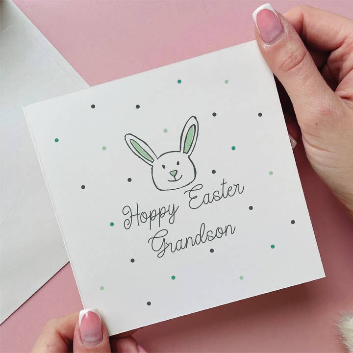 Hoppy Easter Grandson Card for wholesale by Alphabet Studios
