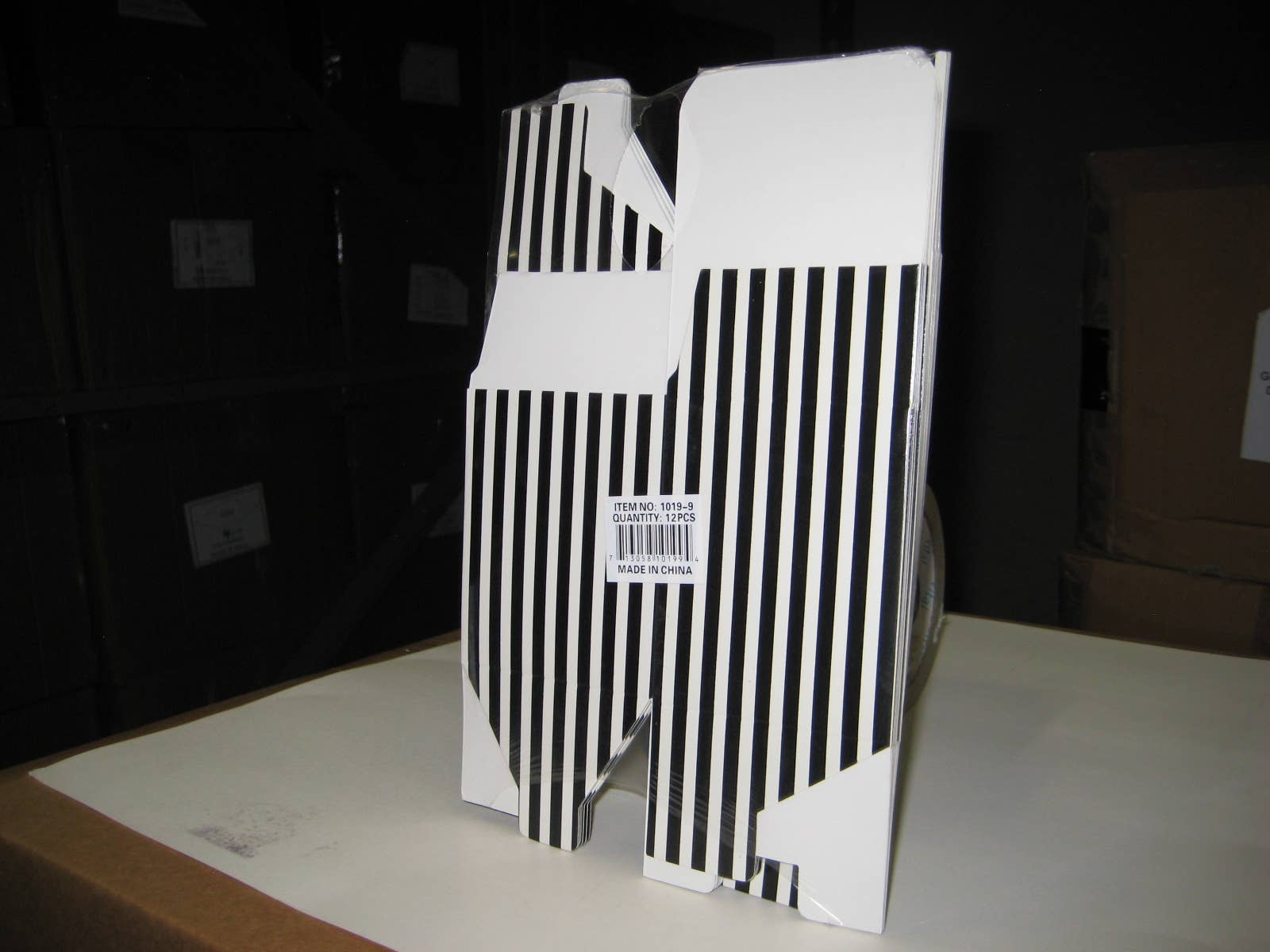 Packaging Decor - Wholesale Party Favor Bag/Box - Mini Striped Paper Boxes Black and White Stripes (2 sizes)3