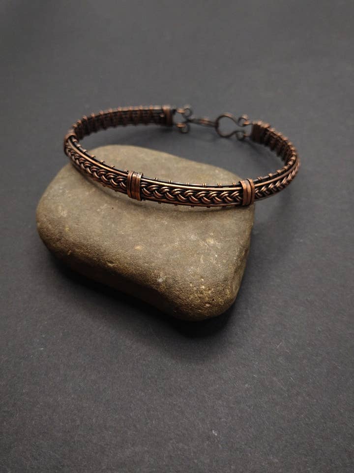 Braccialetto in rame intrecciato, regalo di matrimonio spirituale per lei, negozi metafisici, regali di Natale per la fidanzata del fidanzato, alte vibrazioni per la vendita all'ingrosso da parte di Mossy Mushroom
