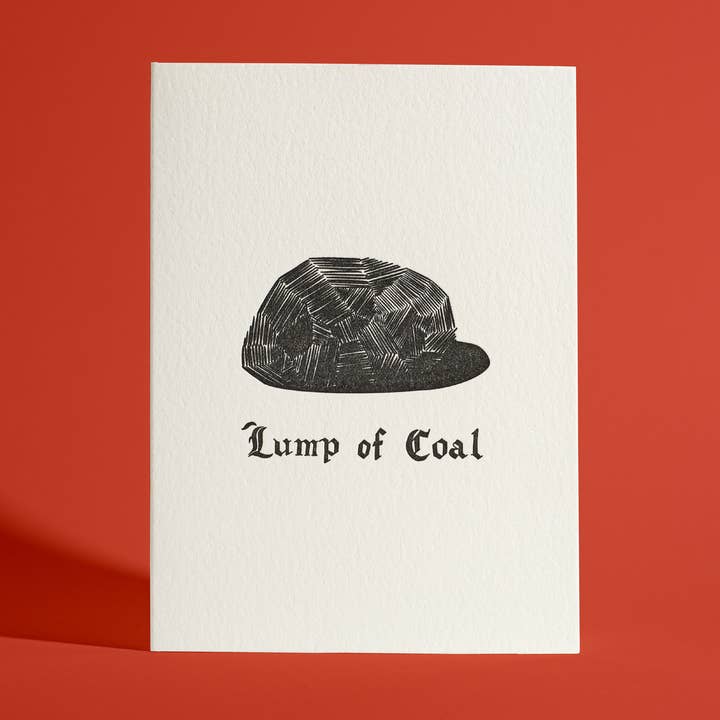 Lump of Coal Letterpress Greeting Card for wholesale by Half Pint Studio