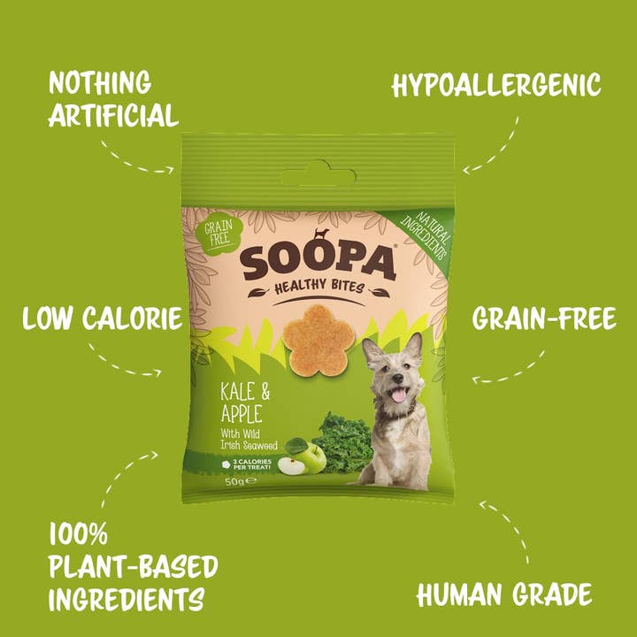 Soopa Europe - Wholesale Pet Treats - Dog - Kale & Apple Dog Treats
