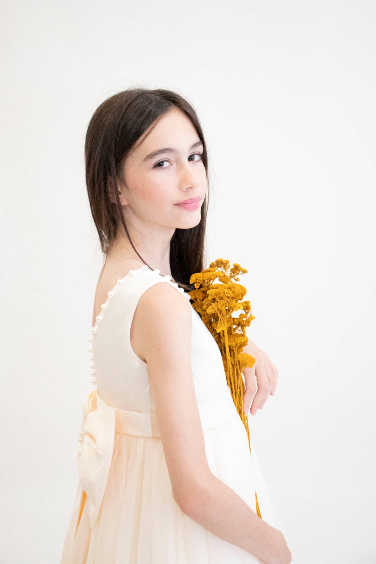 Yuko B - Wholesale Dress - Kids - CARMELINE girl's dress - Beige12