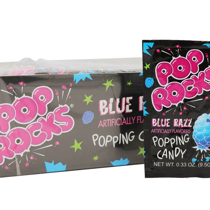 Grandpa Joe's Candy Shop - Wholesale Chewing Gum - Pop Rocks, Blue Razz, 0.33oz, 24Ct Case