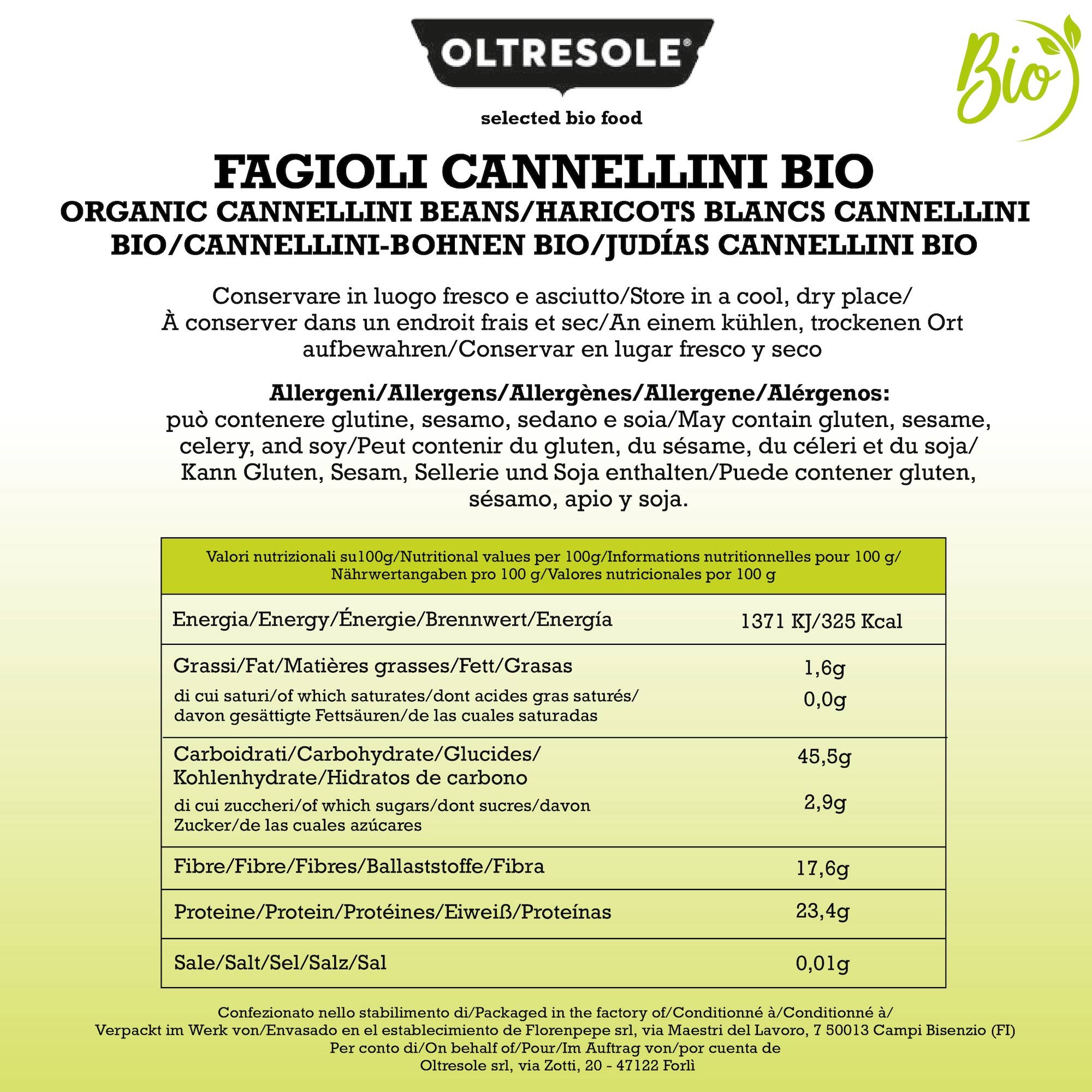 Oltresole – wholesale Bönor – EKOLOGISKA CANNELLINIBÖNOR 1 kg6