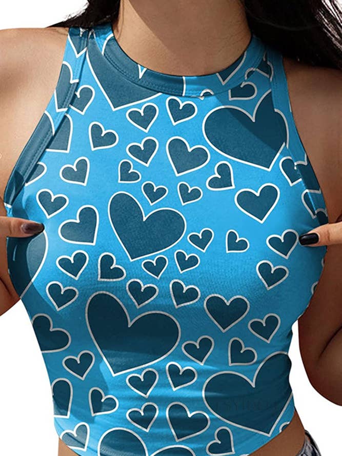 UNISHE - Wholesale Tank top – Women′s - Sleeveless Printing Crop Top YDL016