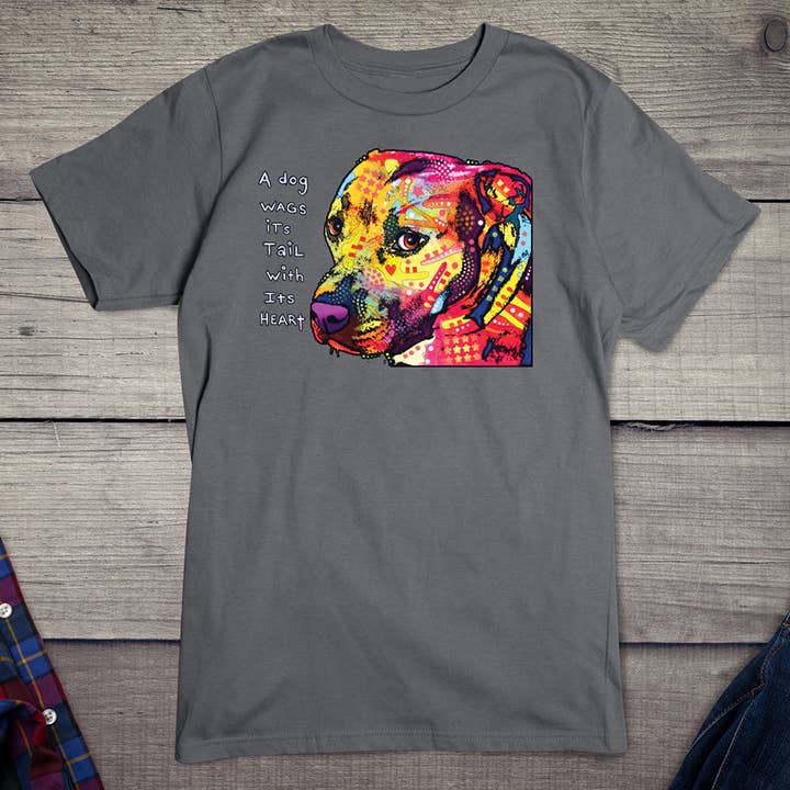 Artopia - Wholesale Screen Printed T-Shirt - Unisex - Neon Gratitude Pitbull T-shirt2