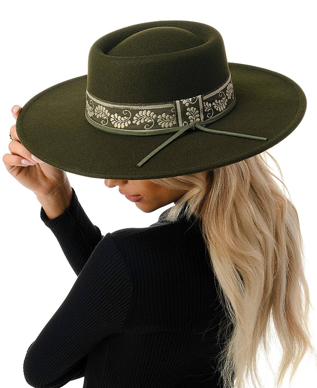 Marcus Adler - Wholesale Fedora - Women's - Felt Hat with Paisley Print Band1