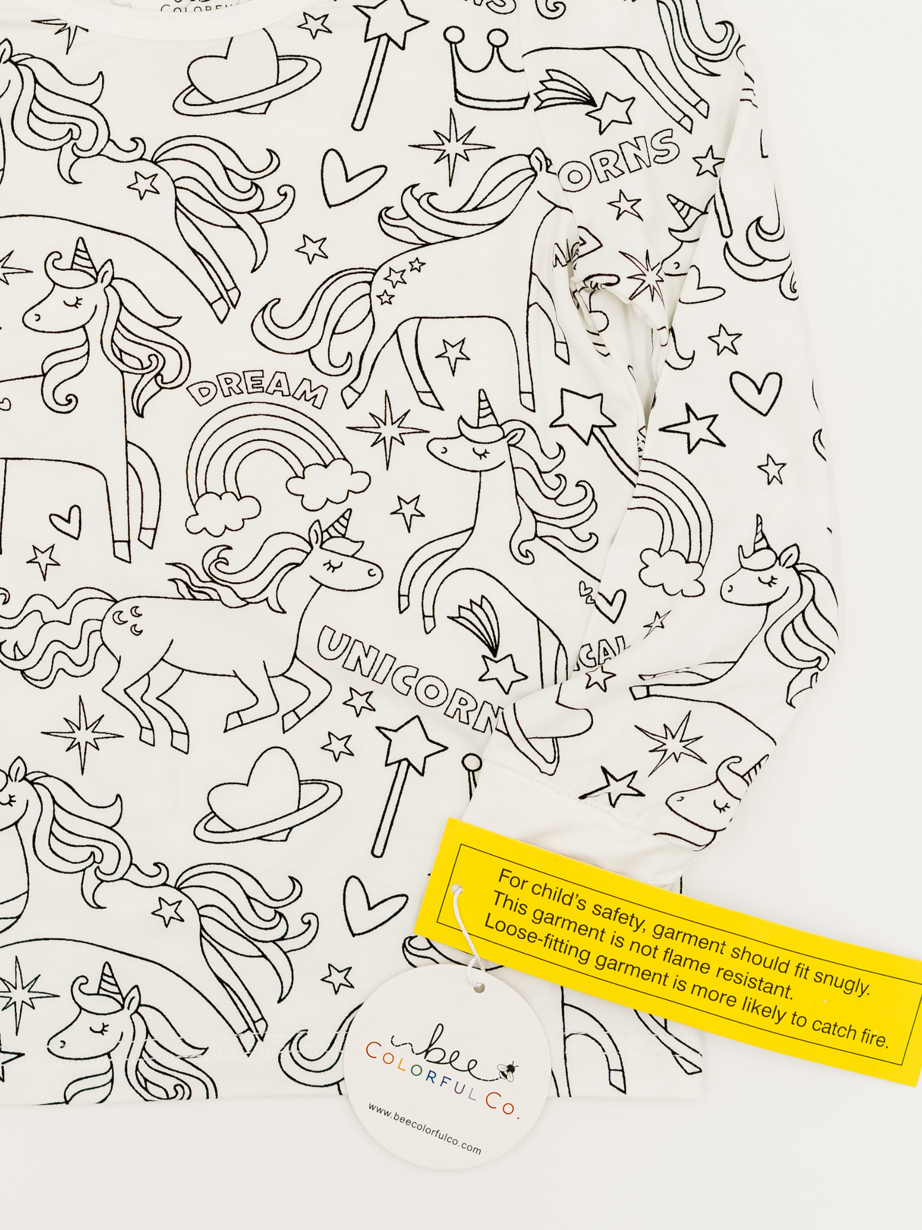 Bee Colorful Co. - Wholesale Sleepwear Set - Kids - Unicorn Coloring Pajamas 2 piece set made from Bamboo6