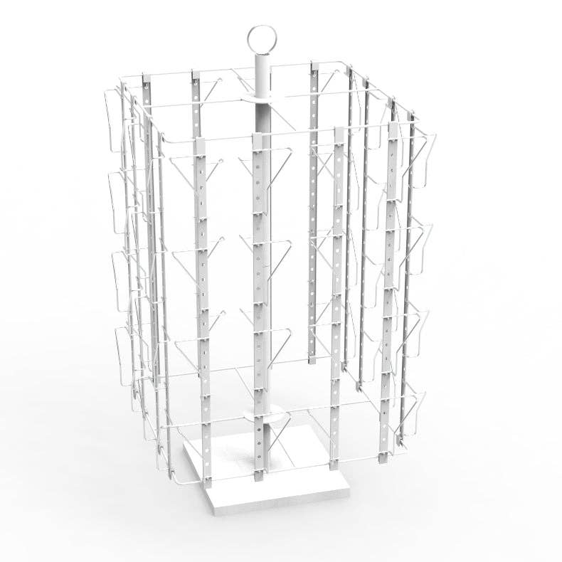 FIXTUREDISPLAYS - Wholesale Retailer Display Stand/Case - Up to 8.5"W Adjustable 32-Pocket Greeting Rack Spinning Rack Pocket 4.5-9"X5.8"T 11602-L-DOUBLE WHITE & SILVER POCKET7