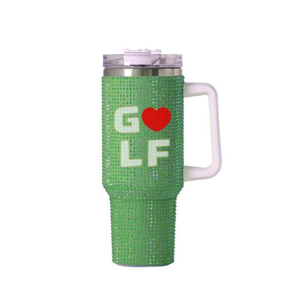 Nima Accessories Inc - Wholesale Insulated Mug/Tumbler - Fully Covered Rhinestone Tumbler Cup with Golf Theme0