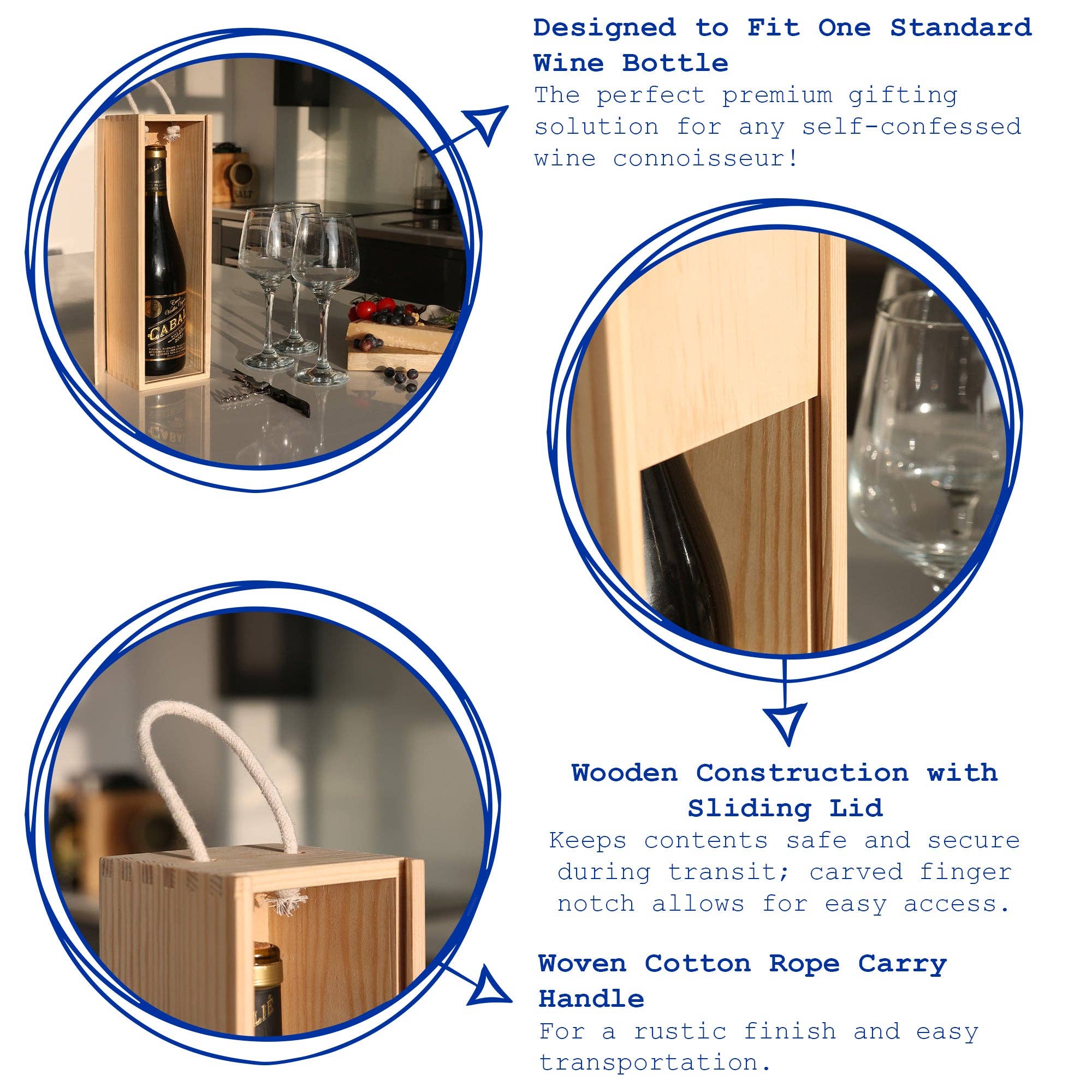 Rinkit Ltd - Wholesale Wine Gift Bag - Single Bottle Wooden Wine Box4