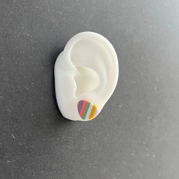 Zebrana’s - Wholesale Stud/Post Earrings - Cheerful striped clay earrings | spring colors1