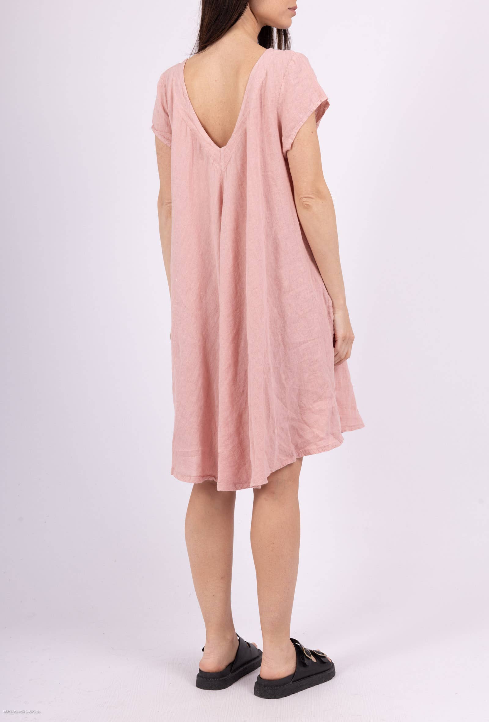 Shyloh - Wholesale Dress - Women's - Flowy linen dress with pockets 1495213