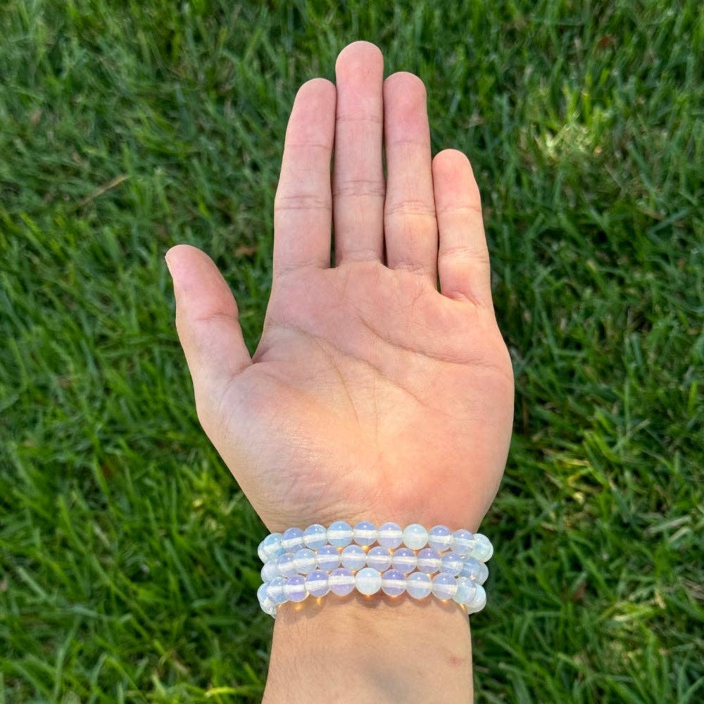 Earths Elements Wholesale - Wholesale Beaded Bracelet - Crystal Bracelet - 8mm Opalite, pack of 52