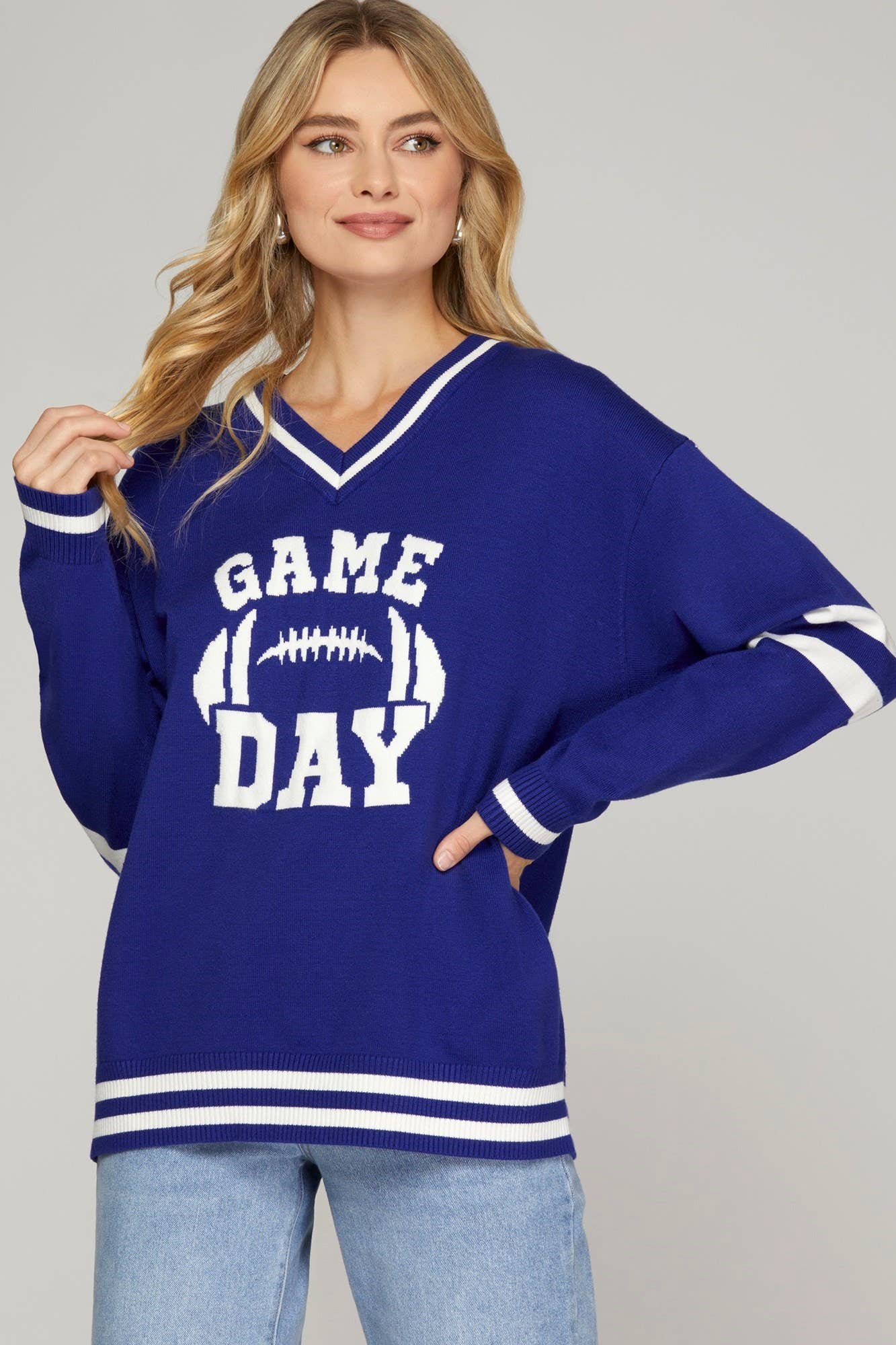 Vanilla Monkey - Wholesale Sweatshirt - Dames - Game Day Varsity-trui met V-hals1