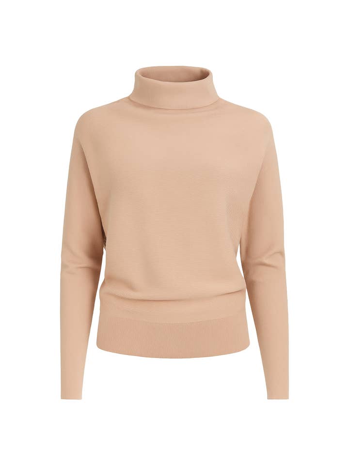 RIVIR – Großhandel Strickpullover – Damen – Lina Stricktop mit Stehkragen in Übergröße1