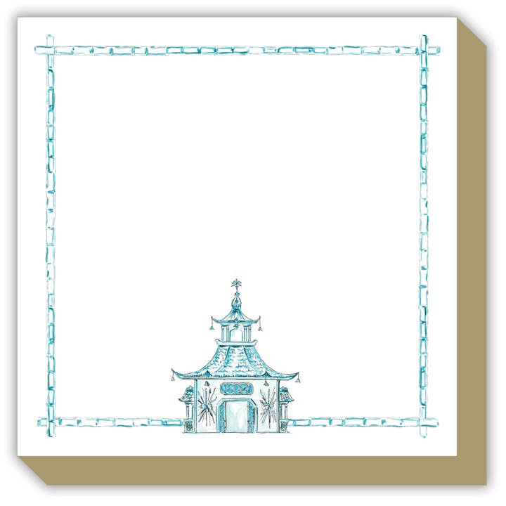 Handpainted Ornate Pagoda Turquoise Luxe Notepad for wholesale by RosanneBeck Collections