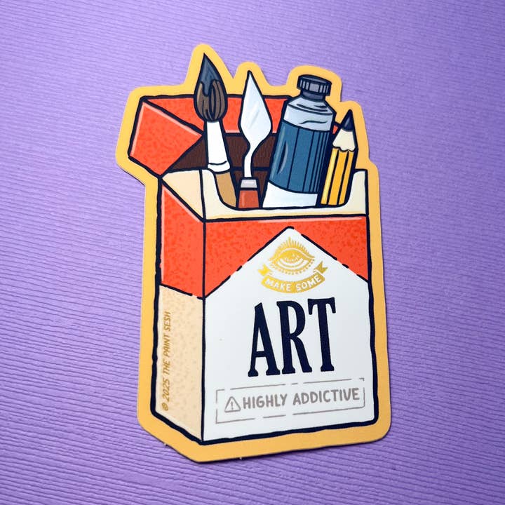 Autocollant Art hautement addictif | Cadeaux pour artistes | Amoureux de l'art pour la vente par The Paint Sesh