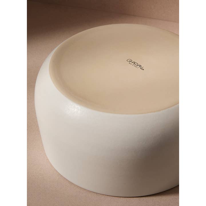 GHARYAN Stoneware & Olive Wood Tableware | Ships from USA - Wholesale Serve Bowl - Handmade Stoneware Serving Bowl | 120 oz Large Capacity8