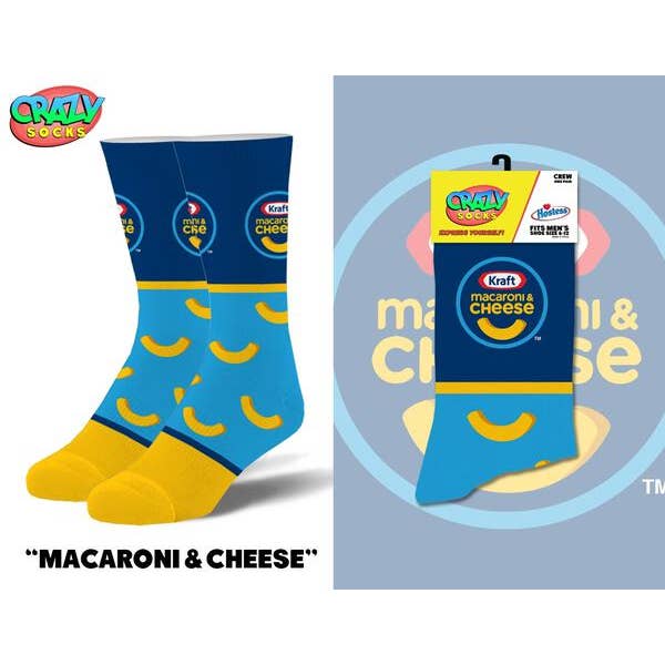 Crazy Socks – wholesale Socks – Men's – Macaroni & Cheese - Mens Crew Folded (Crazy Socks)