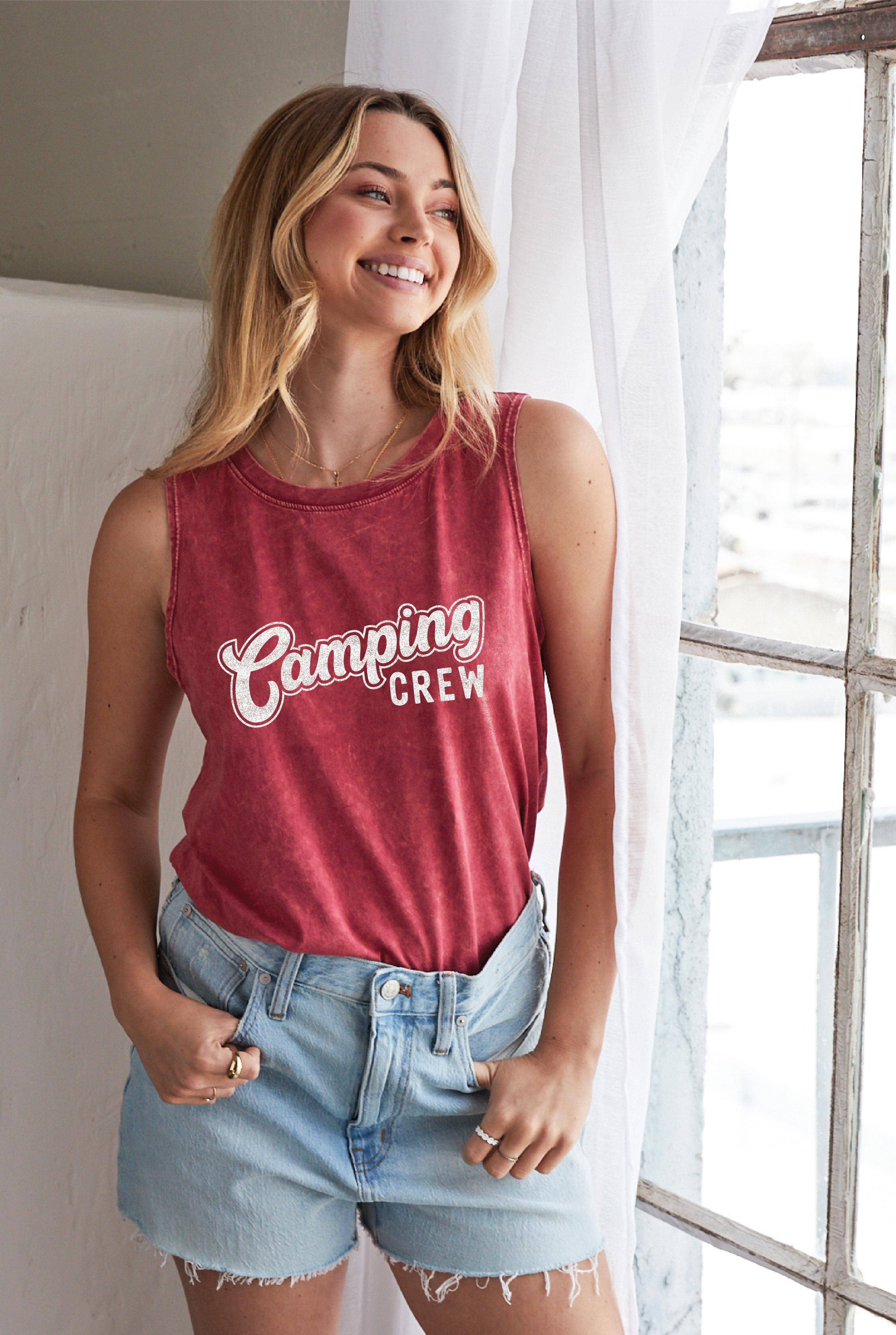 OAT COLLECTIVE - Wholesale Tanktop - Dames - CAMPING CREW tanktop met minerale print0