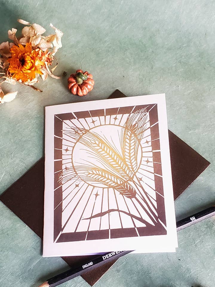 Tarot Sun and Wheat Card for wholesale by Janellabee Studio