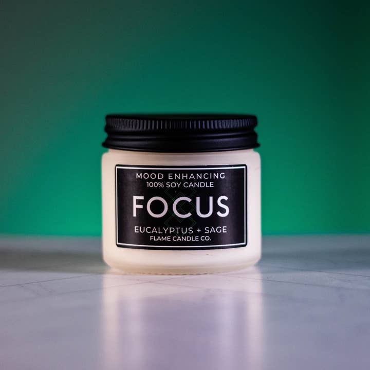 Flame Candle Company - Wholesale Jar/Filled Candle - Focus - Eucalyptus + White Sage3
