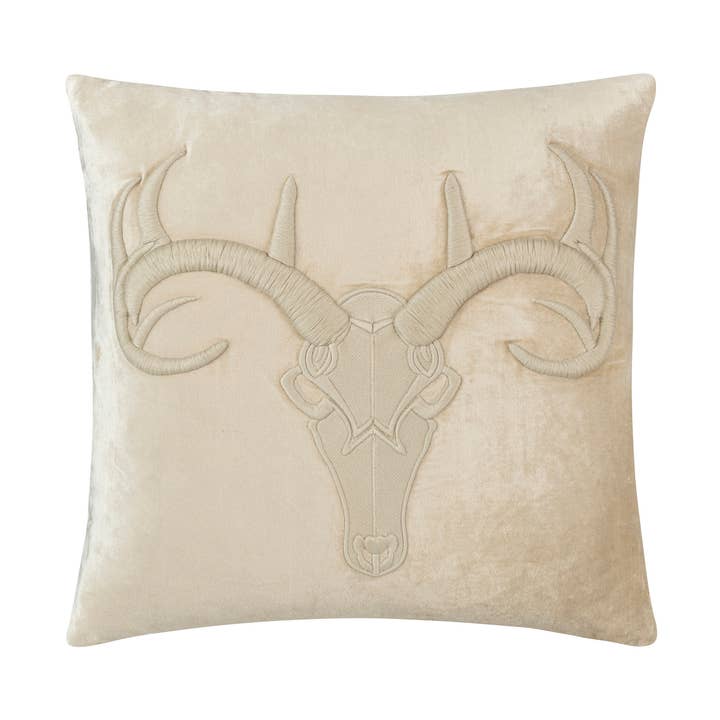 Denver Ivory Longhorn Pillow for wholesale by Cloud 9 Design