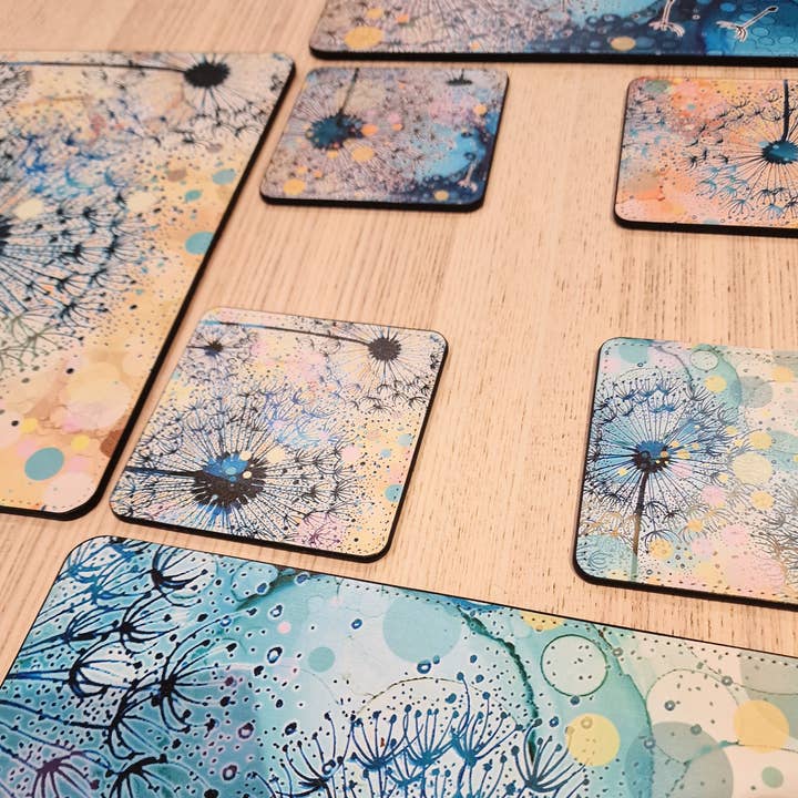 By Jo Crafts – wholesale Placemat – Dandelion Placemat and Coaster Set 4